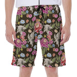 Asian Crane Bird Pattern Print Men's Beach Shorts