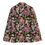 Asian Crane Bird Pattern Print Men's Blazer