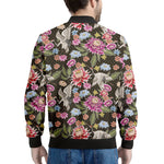 Asian Crane Bird Pattern Print Men's Bomber Jacket