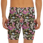 Asian Crane Bird Pattern Print Men's Long Boxer Briefs