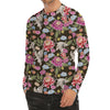 Asian Crane Bird Pattern Print Men's Long Sleeve Rash Guard