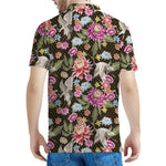 Asian Crane Bird Pattern Print Men's Polo Shirt