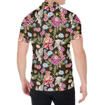 Asian Crane Bird Pattern Print Men's Shirt