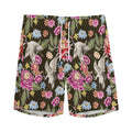 Asian Crane Bird Pattern Print Men's Athletic Shorts