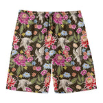 Asian Crane Bird Pattern Print Men's Swim Trunks