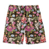 Asian Crane Bird Pattern Print Men's Swim Trunks