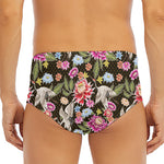 Asian Crane Bird Pattern Print Men's Triangle Swim Briefs