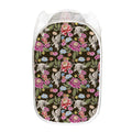 Asian Crane Bird Pattern Print Mesh Laundry Hamper