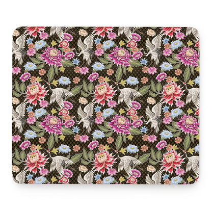 Asian Crane Bird Pattern Print Mouse Pad