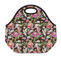 Asian Crane Bird Pattern Print Neoprene Lunch Bag