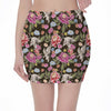 Asian Crane Bird Pattern Print Pencil Mini Skirt