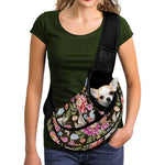 Asian Crane Bird Pattern Print Pet Sling Carrier