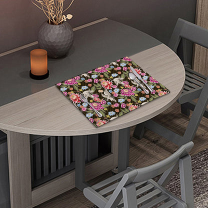 Asian Crane Bird Pattern Print Placemat