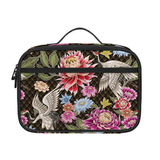 Asian Crane Bird Pattern Print Portable Lunch Bag