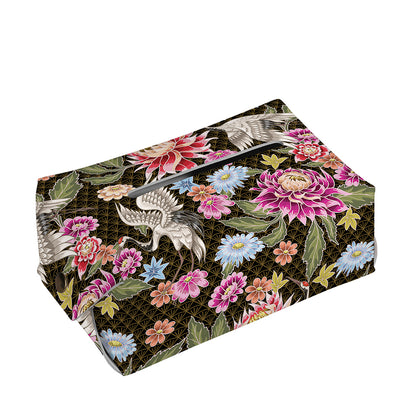Asian Crane Bird Pattern Print Rectangle Tissue Box Cover