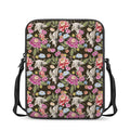 Asian Crane Bird Pattern Print Rectangular Crossbody Bag