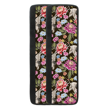Asian Crane Bird Pattern Print Refrigerator Handle Covers