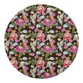 Asian Crane Bird Pattern Print Round Blanket