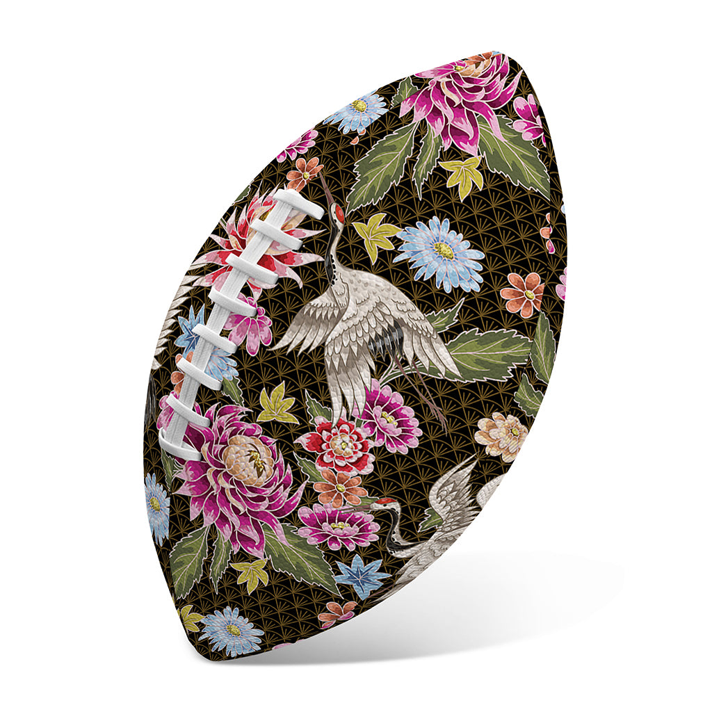 Asian Crane Bird Pattern Print Rugby Ball