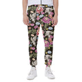 Asian Crane Bird Pattern Print Joggers