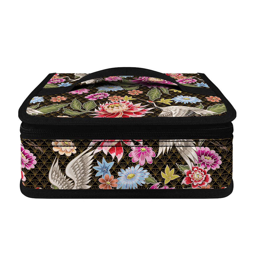 Asian Crane Bird Pattern Print Small Lunch Bag