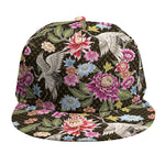 Asian Crane Bird Pattern Print Snapback Cap