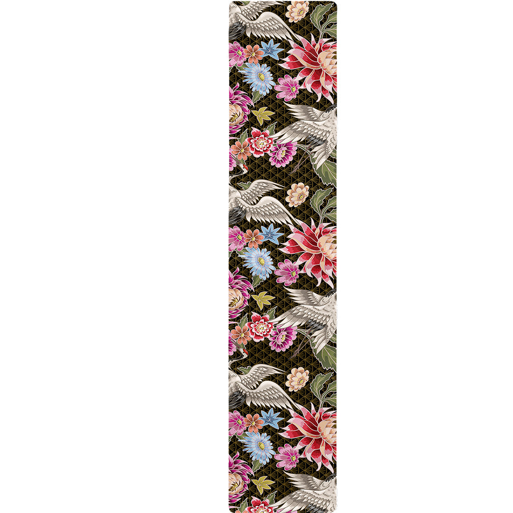 Asian Crane Bird Pattern Print Table Runner