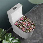 Asian Crane Bird Pattern Print Toilet Lid Cover
