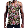 Asian Crane Bird Pattern Print Training Tank Top