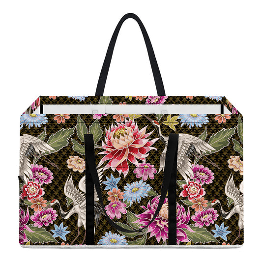 Asian Crane Bird Pattern Print Utility Tote Bag