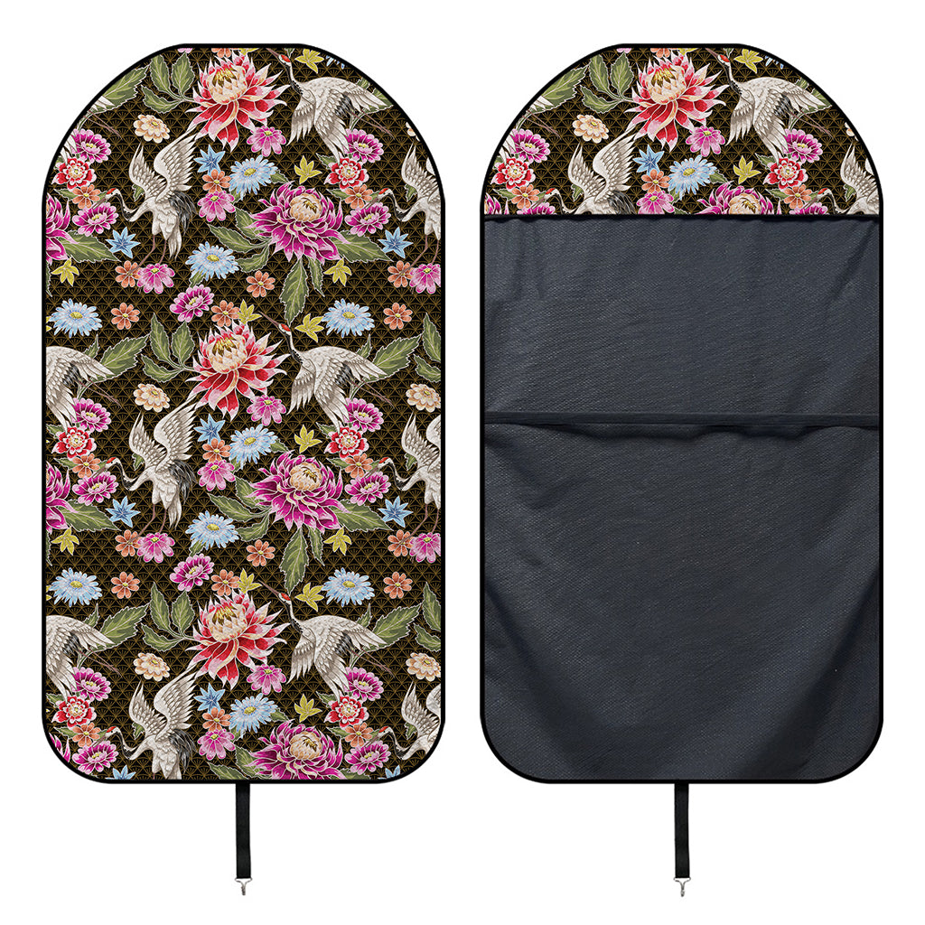Asian Crane Bird Pattern Print Waterproof Car Seat Cover