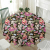 Asian Crane Bird Pattern Print Waterproof Round Tablecloth