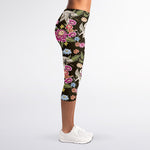 Asian Crane Bird Pattern Print Women's Capri Leggings