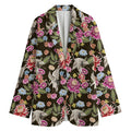 Asian Crane Bird Pattern Print Women's Cotton Blazer
