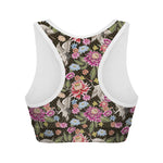 Asian Crane Bird Pattern Print Women's Sports Bra