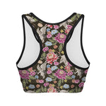 Asian Crane Bird Pattern Print Women's Sports Bra