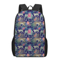 Asian Elephant And Tiger Print 17 Inch Backpack
