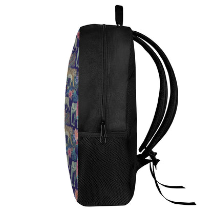 Asian Elephant And Tiger Print 17 Inch Backpack