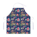 Asian Elephant And Tiger Print Adjustable Apron