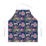 Asian Elephant And Tiger Print Adjustable Apron