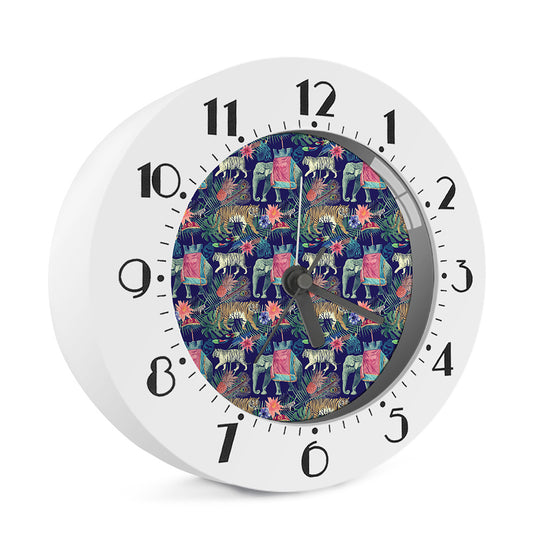 Asian Elephant And Tiger Print Alarm Clock