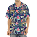 Asian Elephant And Tiger Print Aloha Shirt