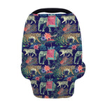 Asian Elephant And Tiger Print Baby Seat Cover