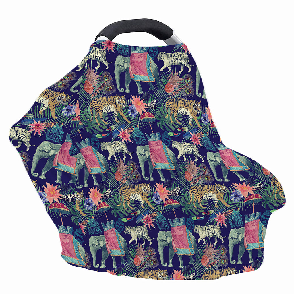 Asian Elephant And Tiger Print Baby Seat Cover