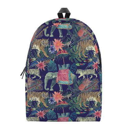 Asian Elephant And Tiger Print Backpack