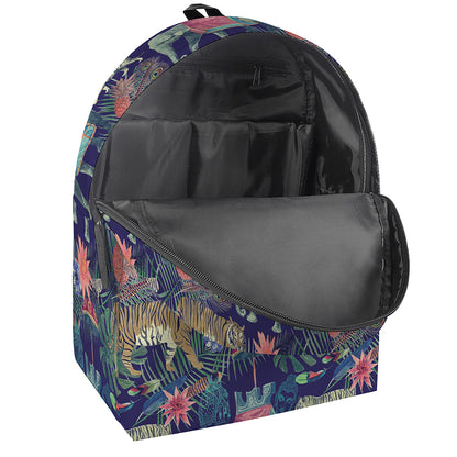 Asian Elephant And Tiger Print Backpack
