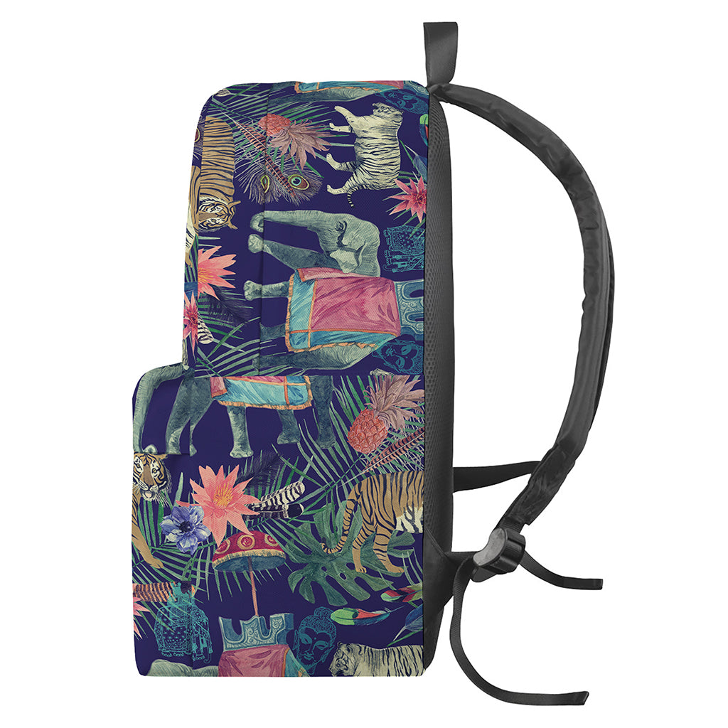 Asian Elephant And Tiger Print Backpack