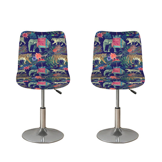 Asian Elephant And Tiger Print Bar Stool Covers