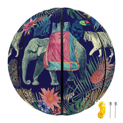 Asian Elephant And Tiger Print Basketball