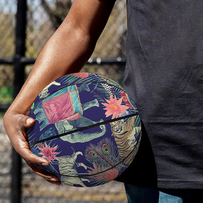 Asian Elephant And Tiger Print Basketball